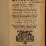 1723 Memoires of Philippe Commines King Louis IX France Political Philosophy SET