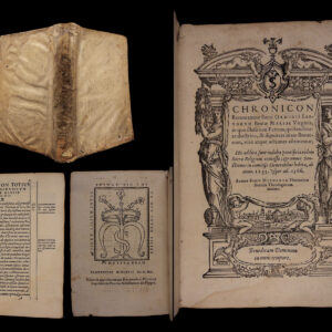 Chronicon rerum totius sacri ordinis Servorum Beatae Mariae Virginis, in quo illustrium patrum, qui sanctitate doctrina, & dignitate in eo floruerunt, vitae atque actiones co[n]tinentur : his addita sunt indulta pontificia eidem sacrae religioni concessa, & omnes sanctiones in comitijs generalibus habitae, ab anno. 1233 vsque ad. 1566. Michele Poccianti; Servites.