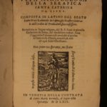 1562 Life & Miracles Medieval Saint Catherine of Siena Raymond of Capua STIGMATA
