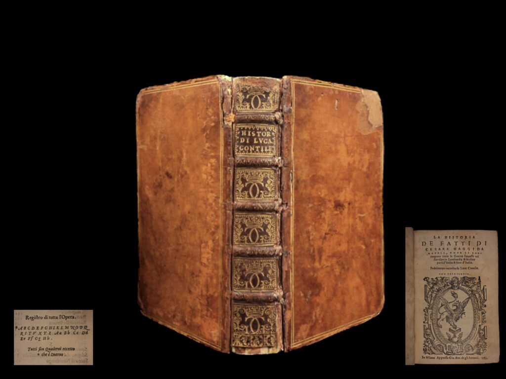 1565 history of caesar maggi of naples wars of italy italian military contile | luca contile (1505 – 1574) was an italian writer, playwright, poet, historian, diplomat, and polygraph. We do not find any other 16th-century examples of this same book for sale anywhere else worldwide! The 1565 book "<em>la historia de fatti de cesare maggi da napoli</em>," provides a detailed account of cesare maggi's military campaigns in lombardy, italy, and beyond during the 16th century. This historical work chronicles the wars and conflicts of the era, offering valuable insights into the political and military landscape of italy at the time.