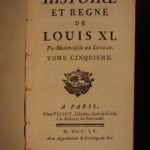 1755 1st ed History of Reign of Louis XI FRANCE Valois Charles the Bold 6v SET
