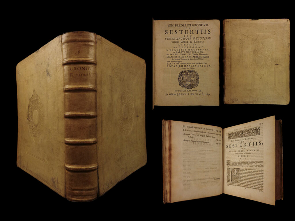 1691 1ed gronovius numismatics coins precious metals silver classical archeology | a rare scientific treaty on antique coins and precious metals. It contains studies of coins and methods for counting money. In addition to those studies, it includes various other works including writings on caesar, cicero, hugo grotius, and more! Johann friedrich gronovius (1611 – 1671) was a german classical scholar, librarian and critic. Click the description & details tab below to learn more.
