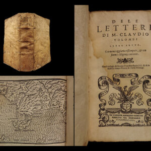 1550 Italian Letters of Claudio Tolomei on Poetry Woodcut MAP Mount Argentario