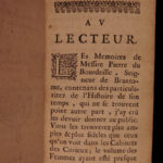 1666 1st ed Memoires of Bourdeille Brantome Sexuality Military Letters 7v SET