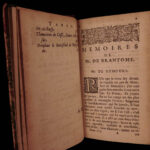 1666 1st ed Memoires of Bourdeille Brantome Sexuality Military Letters 7v SET