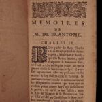 1666 1st ed Memoires of Bourdeille Brantome Sexuality Military Letters 7v SET