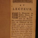 1666 1st ed Memoires of Bourdeille Brantome Sexuality Military Letters 7v SET