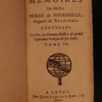 1666 1st ed Memoires of Bourdeille Brantome Sexuality Military Letters 7v SET