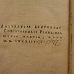 1583 Hadrianus Junius Polyglot Dictionary Lexicon Dutch Latin Byzantine Plantin