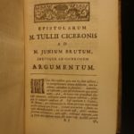 1725 1st ed CICERO Letters Roman Republic Julius Caesar Brutus FINE BINDING ARMS
