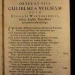1690 1st ed Life of William of Wykeham British Architecture Castles Cathedrals