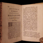 1669 1ed Jesuit Cardinal Mazarin Italian Richelieu 3v Louis XIV Political Wars