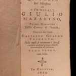 1669 1ed Jesuit Cardinal Mazarin Italian Richelieu 3v Louis XIV Political Wars