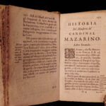 1669 1ed Jesuit Cardinal Mazarin Italian Richelieu 3v Louis XIV Political Wars