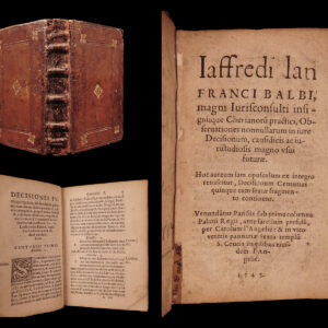 1545 Medieval ITALIAN LAW of Jaffredus Balbus / Balbi CIVIL Jurisprudence Court