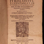 1599 1st ed Alvaro Valasco Vaz Questiones Juris Emphyteutici Roman Law Portugal