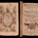 1684 Matthias Martinez 4 Language Dictionary Tetraglotton French Greek Belgian