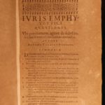 1599 1st ed Alvaro Valasco Vaz Questiones Juris Emphyteutici Roman Law Portugal