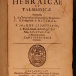 1658 John Lightfoot Horae Hebraica Talmud Hebrew Bible & Jewish Cambridge RARE