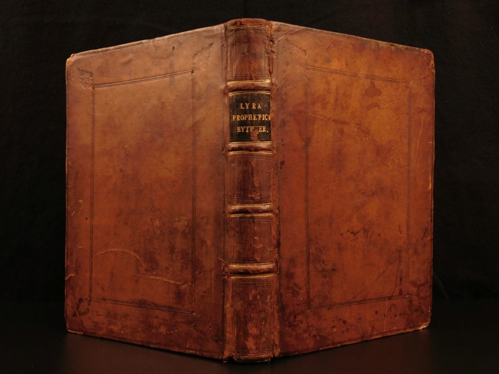 1664 lyra prophetica davidis victorinus bythner analysis of psalms hebrew bible | <em>an incredibly rare analysis of the psalms of david by victorinus bythner. Bythner wrote this work as a reference on the language and vocabulary used in the psalms in both hebrew and latin. This work saw substantial popularity and was reprinted through the mid-19<sup>th</sup>-century. </em> <em> </em> <em>according to the ‘dictionary of national biography’,</em> “bythner's grammatical works, though written in curiously faulty latin, are models of lucid and compact arrangement, and continued long in use… the most important ‘lyra prophetica davids regis’ <strong><u>is a grammatical analysis of every word in the hebrew psalter</u></strong>. ” (dnb) <em> </em> <em>bythner first published this work in 1650, and two editions were printed in 1664. This, the first of the two, has a different publisher imprint than the latter. </em>(wing).