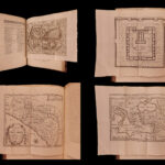 1688 Amelot BIBLE French New Testament Illustrated Holy Land Map Port Royal 3v