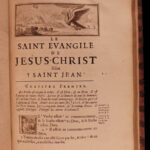 1688 Amelot BIBLE French New Testament Illustrated Holy Land Map Port Royal 3v