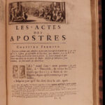 1688 Amelot BIBLE French New Testament Illustrated Holy Land Map Port Royal 3v