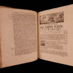 1688 Amelot BIBLE French New Testament Illustrated Holy Land Map Port Royal 3v