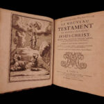 1688 Amelot BIBLE French New Testament Illustrated Holy Land Map Port Royal 3v