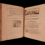1688 Amelot BIBLE French New Testament Illustrated Holy Land Map Port Royal 3v
