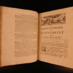 1688 Amelot BIBLE French New Testament Illustrated Holy Land Map Port Royal 3v