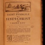 1688 Amelot BIBLE French New Testament Illustrated Holy Land Map Port Royal 3v