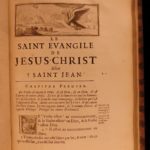 1688 Amelot BIBLE French New Testament Illustrated Holy Land Map Port Royal 3v