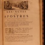1688 Amelot BIBLE French New Testament Illustrated Holy Land Map Port Royal 3v