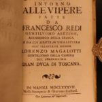 1687 Francesco Redi Science Experiments on Insects Vipers SNAKE Natural History