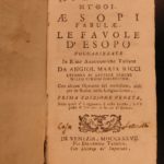 1737 1st ed Greek & Italian Aesop Fables Mythology CLASSIC Folklore Venice Ricci