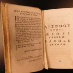 1737 1st ed Greek & Italian Aesop Fables Mythology CLASSIC Folklore Venice Ricci