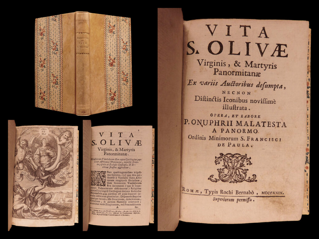 Vita s. Olivae virginis, & martyris panormitanae. Onofrio malatesta.