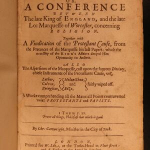 1651 English Civil War Charles I Certamen Religiosum Royalist Bayly Cartwright