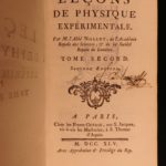 1745 EXQUISITE Physics Experiments Nollet French Science Clocks Illustrated 4v