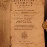 1624 Pindar Ancient Greek Victory Odes Olympic Games Mythology Epinikion Latin