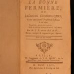 1766 Good Farmer + Political Economy Agriculture Cooking Farming Rousseau 2in1