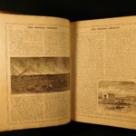 1876 Pacific Tourist RAILROAD Illustrated HUGE Map Trains Pacific Travel Guide