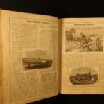 1876 Pacific Tourist RAILROAD Illustrated HUGE Map Trains Pacific Travel Guide