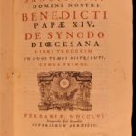 1756 Pope Benedict XIV Diocesan Synods Ecclesiastical LAW Catholic Church 2v SET
