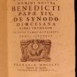 1756 Pope Benedict XIV Diocesan Synods Ecclesiastical LAW Catholic Church 2v SET
