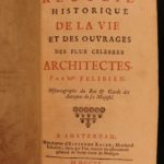 1706 History of Architecture Felibien Famous Architects Cathedrals Rome France