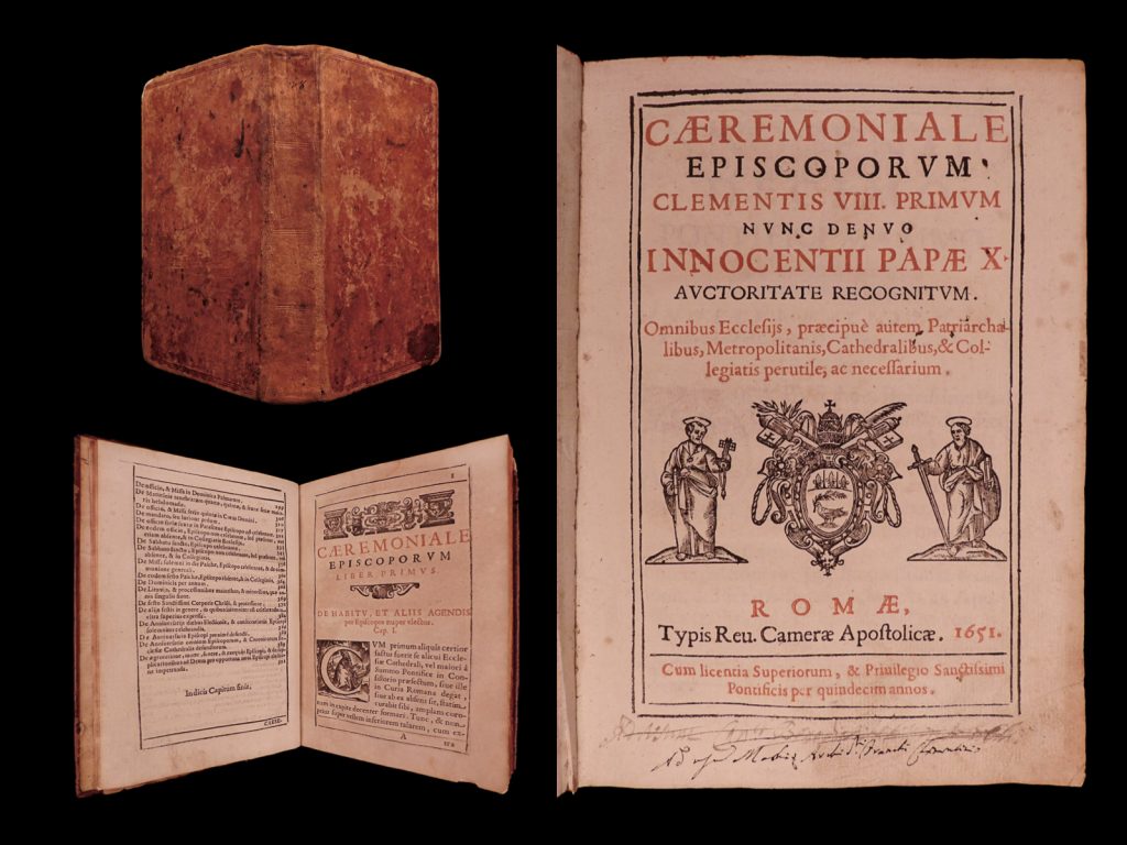 Caeremoniale episcoporum clementis viii primum, dein innocentii x nunc denuo innocentii papae x auctoritate recognitum : omnibus ecclesijs, praecipuè autem patriarchalibus, metropolitanis, cathedralibus & collegiatis perutile, ac necessarium. Catholic church.