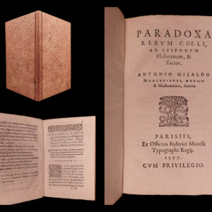 Paradoxa rervm coeli, ad epiponvm philuranum, & socios. Antoine mizauld.