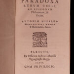 1577 Celestial Astronomy1st ed Astrology Occult Paradoxa Sexuality Mizauld